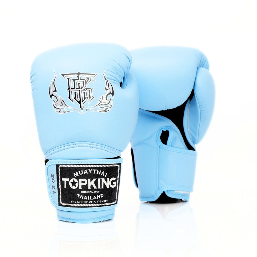 Light blue Top King Super Air boxing gloves