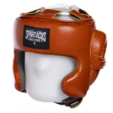 Brown Spartacus Boxing Golden Era genuine leather boxing headgear.