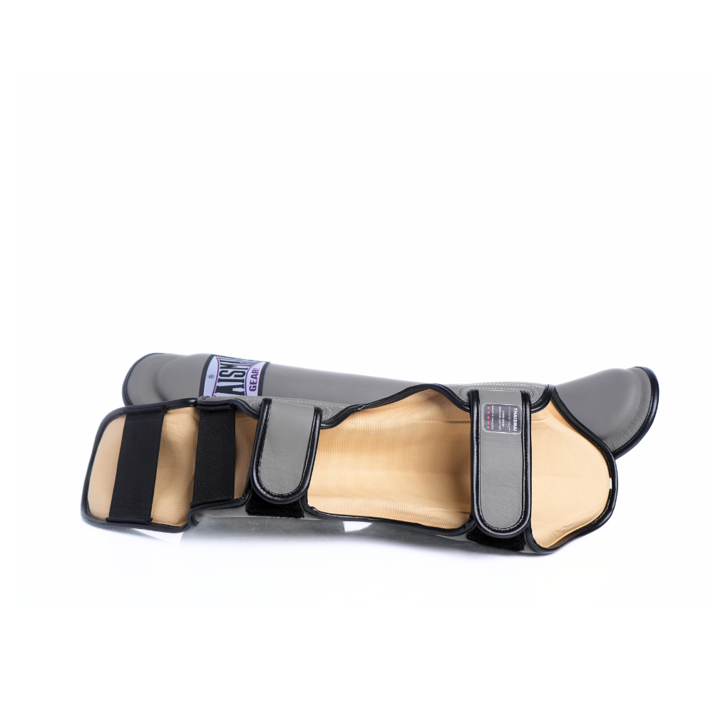 THAISMAI [LP184] Muay Thai Shin Guards Gray — product photo 2