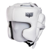 White Spartacus Boxing Golden Era genuine leather boxing headgear.