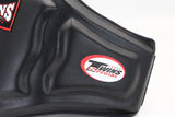Twins Special black protective headguard with padded coverage and Twins branding on a white background