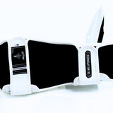 Arwut SG4 The Ascent Muay Thai and MMA shin guards in genuine leather with extra-thick lightweight foam, reinforced instep and Velcro closure on a white background