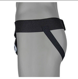 Windy elastic-band groin guard for boxing and Muay Thai, contoured protective cup with secure waistband and breathable athletic fit on a white background