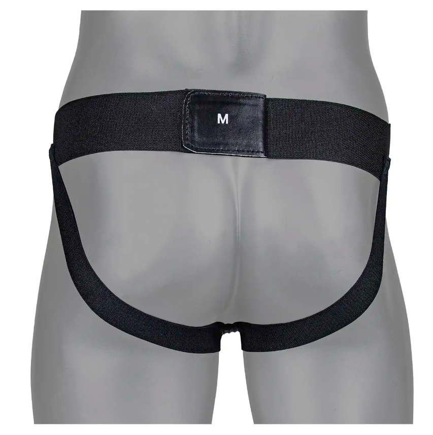 Windy elastic-band groin guard for boxing and Muay Thai, contoured protective cup with secure waistband and breathable athletic fit on a white background