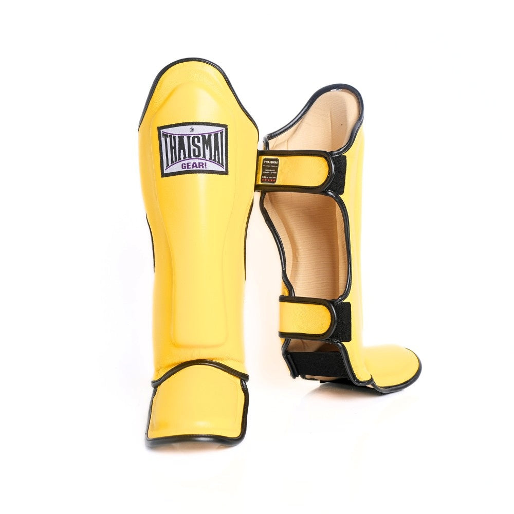 Product photo of THAISMAI LP184 Muay Thai Shin Guards Yellow
