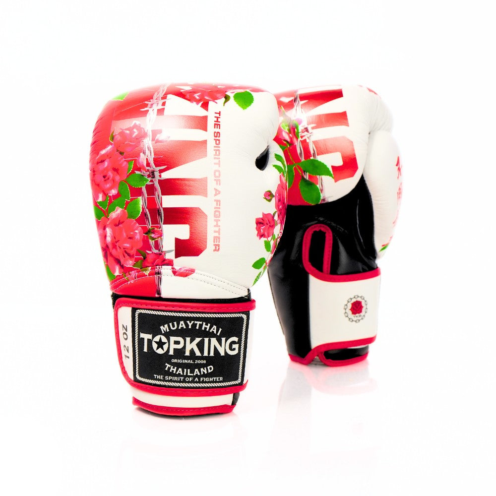 Top King TKBGRS Rose Floral Muay Thai Boxing Gloves