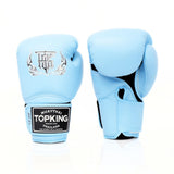 Top King TKBGSA Super Air boxing gloves with lightweight ventilated construction, multi-layer impact padding, ergonomic fist shape and secure hook-and-loop wrist closure for boxing and Muay Thai training on a white background