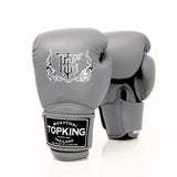 Top King TKBGSA Super Air boxing gloves with lightweight ventilated construction, multi-layer impact padding, ergonomic fist shape and secure hook-and-loop wrist closure for boxing and Muay Thai training on a white background