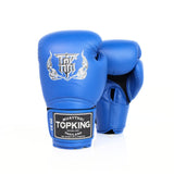 Top King TKBGSA Super Air boxing gloves with lightweight ventilated construction, multi-layer impact padding, ergonomic fist shape and secure hook-and-loop wrist closure for boxing and Muay Thai training on a white background