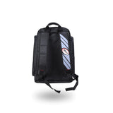 Twins Special BAG-5 backpack gym bag in black with durable storage construction, adjustable shoulder straps, zippered compartments and fight-gear carry capacity on a white background
