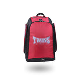 Twins Special BAG-5 backpack gym bag in black with durable storage construction, adjustable shoulder straps, zippered compartments and fight-gear carry capacity on a white background