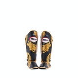 Twins Special FSGL10 49 Dragon leather shin guards with full-length shin and instep protection on a white background.