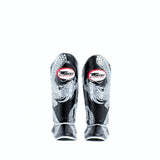 Twins Special FSGL10 49 Dragon leather shin guards with full-length shin and instep protection on a white background.