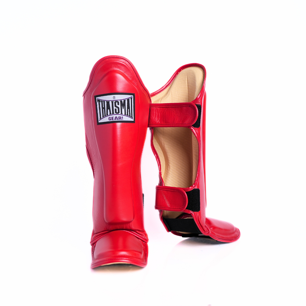 Product photo of THAISMAI LP184 Muay Thai Shin Guards Red