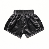 Windy Classic Satin Muay Thai Shorts Black — product photo 2