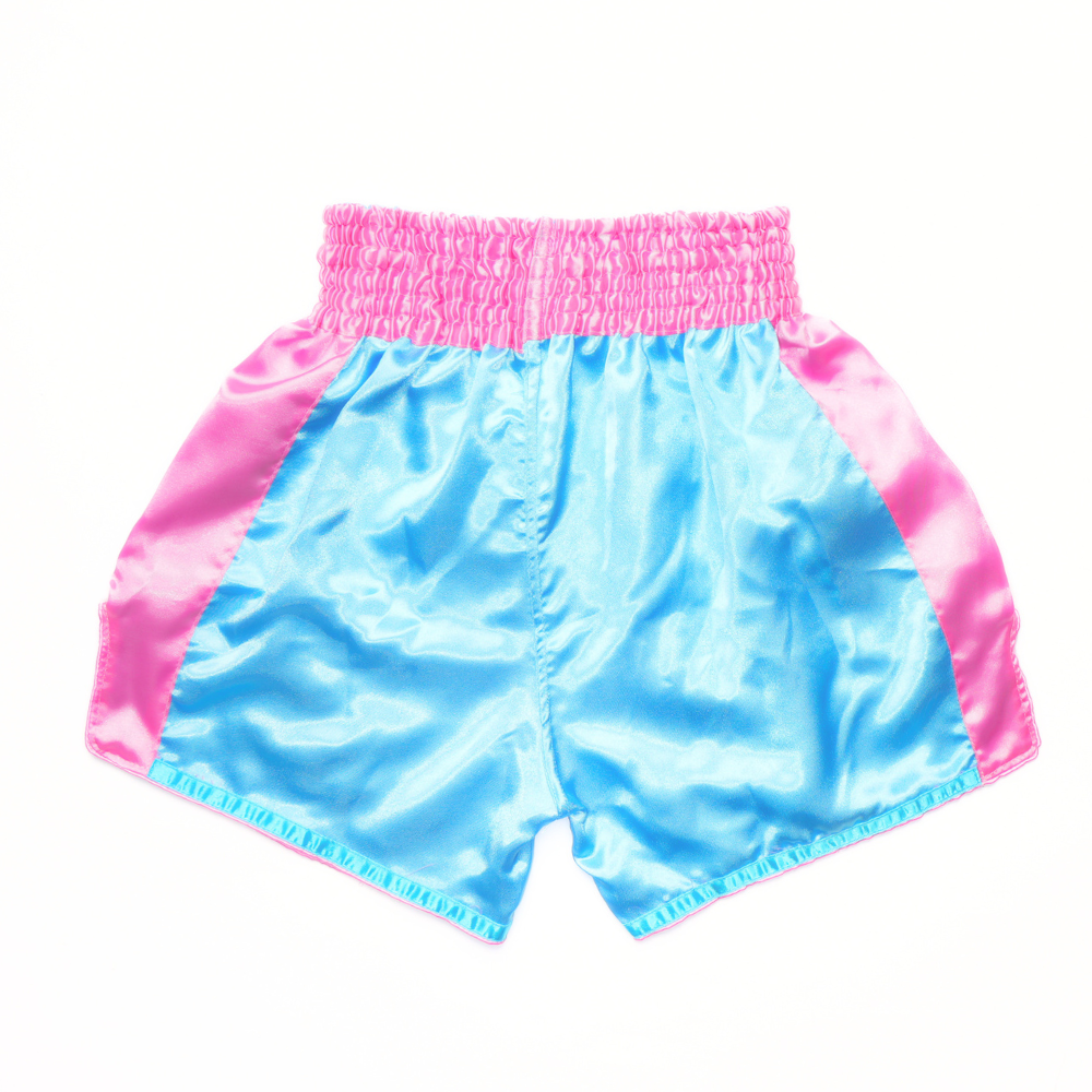 Windy Classic Satin Muay Thai Shorts Candy Blue/PInk — product photo 2