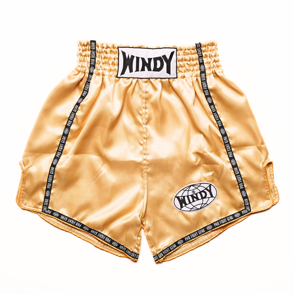 Windy Classic Satin Muay Thai Shorts Gold