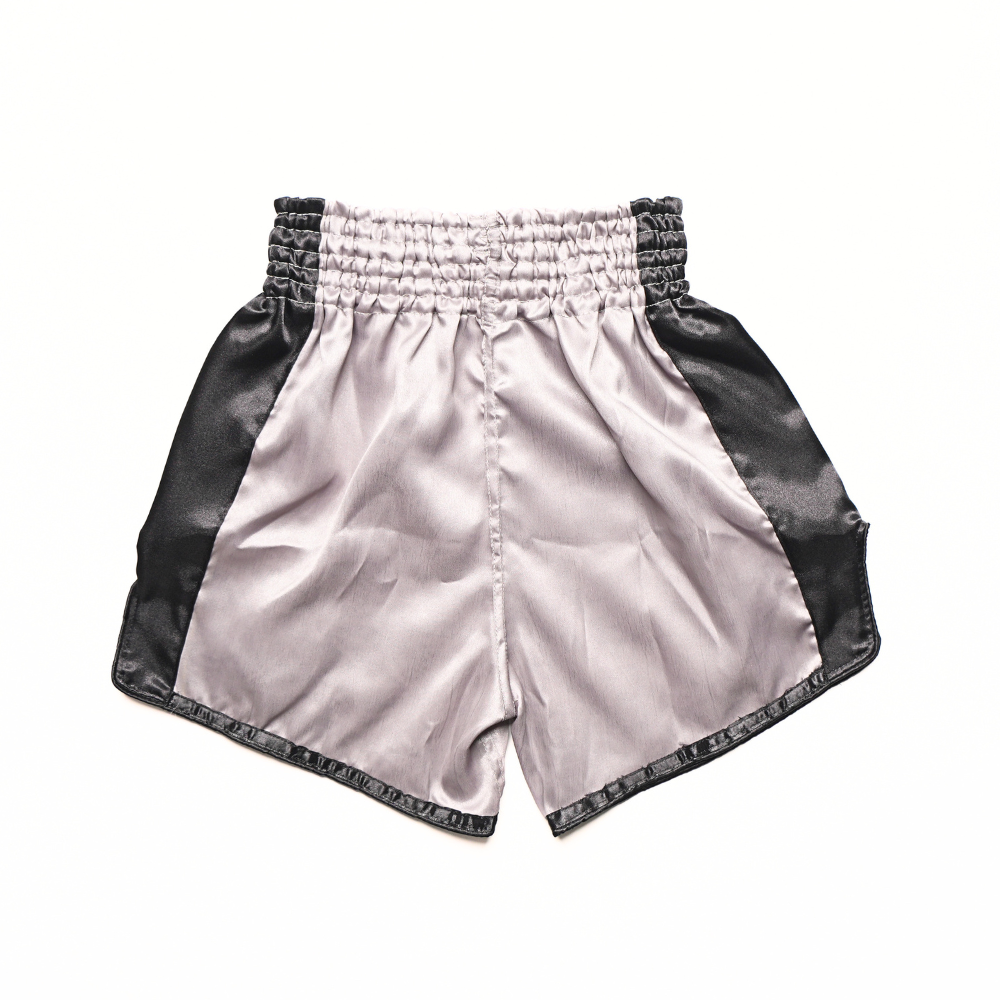 Windy Classic Satin Muay Thai Shorts Grey/Black — product photo 2