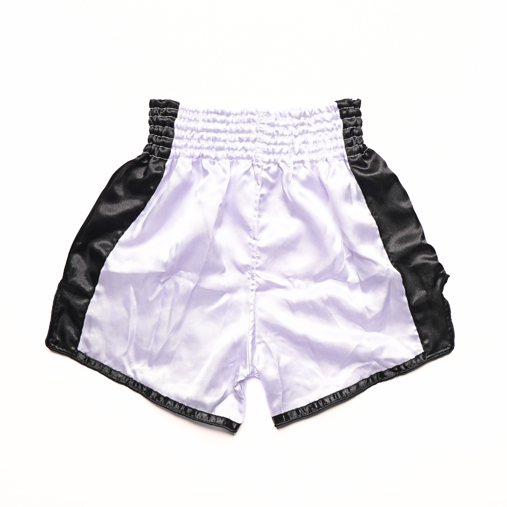 Windy Classic Satin Muay Thai Shorts White/Black — product photo 2