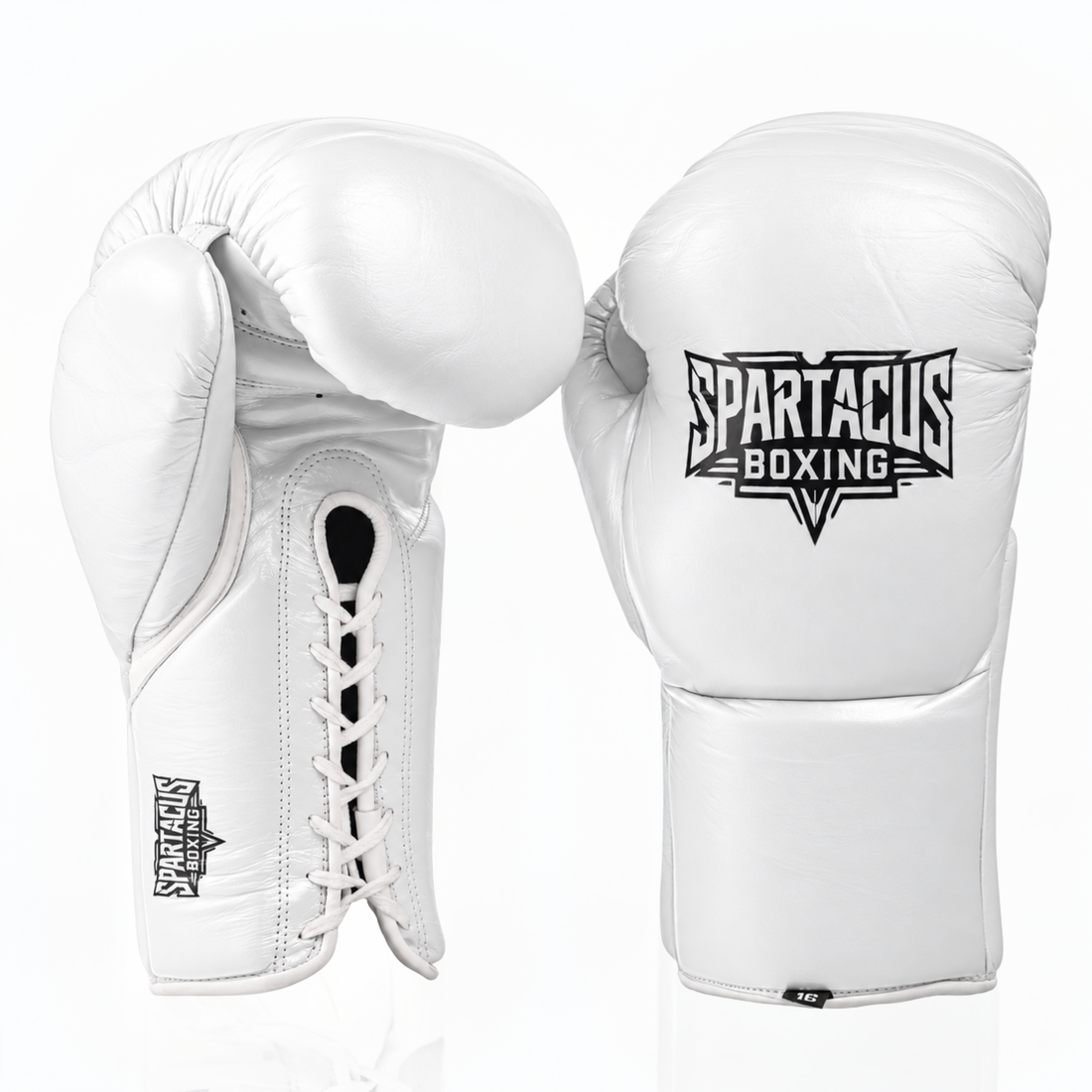 White Spartacus Boxing ClassicPro gloves with a slim vintage profile.