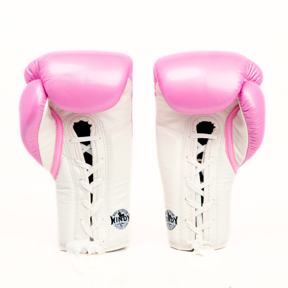 Windy [BGL] Metallic Lace Up Boxing Gloves Pink/White — product photo 4