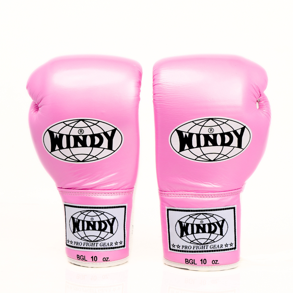 Windy [BGL] Metallic Lace Up Boxing Gloves Pink/White — product photo 5