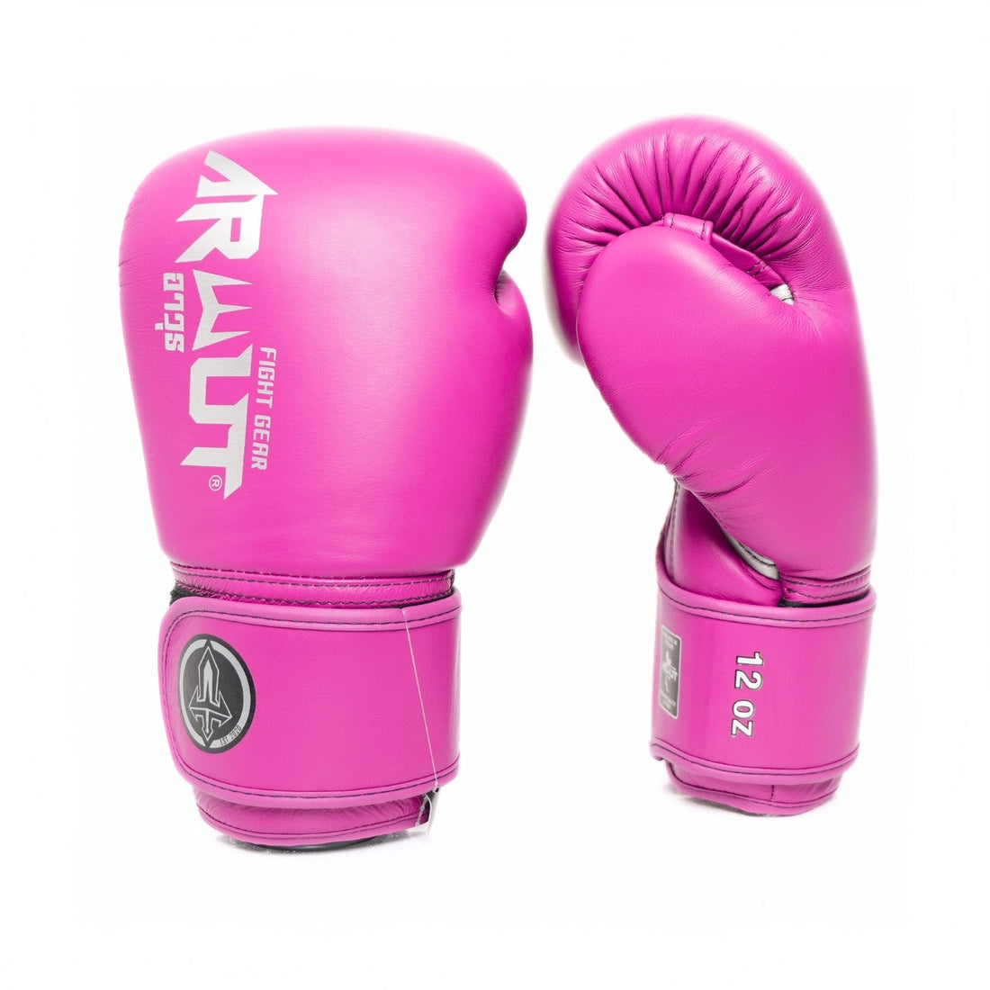 ARWUT BG5 The Ascent Muay Thai boxing gloves in Byzantium Purple, genuine leather training glove with high-density foam padding on a white background