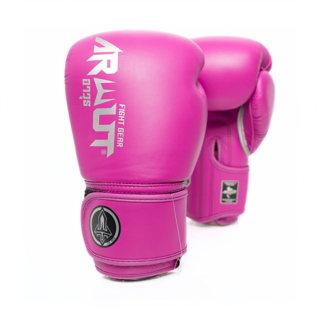 ARWUT BG5 The Ascent Muay Thai boxing gloves in Byzantium Purple, genuine leather training glove with high-density foam padding on a white background