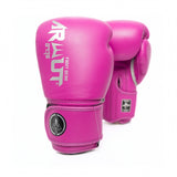 ARWUT BG5 The Ascent Muay Thai boxing gloves in Byzantium Purple, genuine leather training glove with high-density foam padding on a white background
