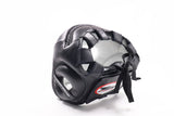 Twins Special HGL3 sparring headgear with high-density foam cheek and chin protection, lace-up top and hook-and-loop back closure for boxing, Muay Thai and kickboxing on a white background