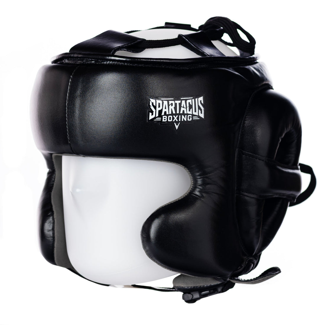 Black Spartacus Boxing Golden Era genuine leather boxing headgear.