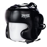 Black Spartacus Boxing Golden Era genuine leather boxing headgear.