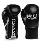 Black Spartacus Boxing ClassicPro gloves with a rounded profile and lace-up wrist.