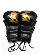 Yibuko lace-up mma glove black/gold lace-up MMA gloves