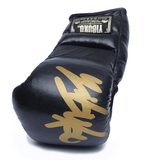 Yibuko lace-up mma glove black/gold lace-up MMA gloves – view 2