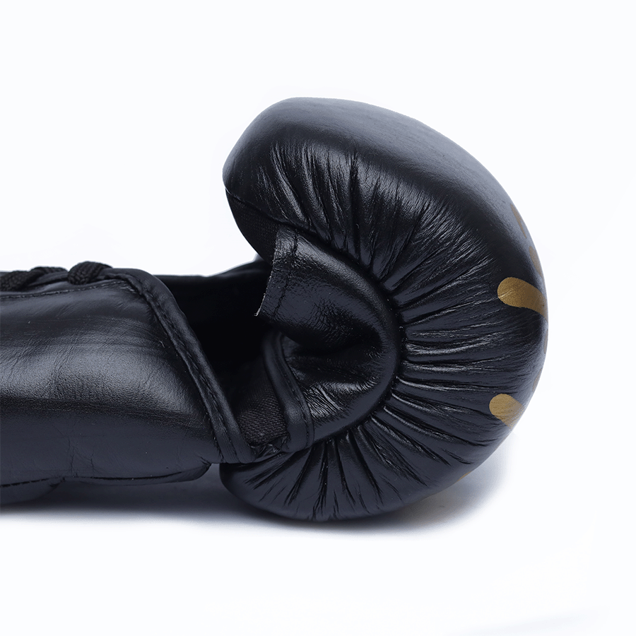 Yibuko lace-up mma glove black/gold lace-up MMA gloves – view 4