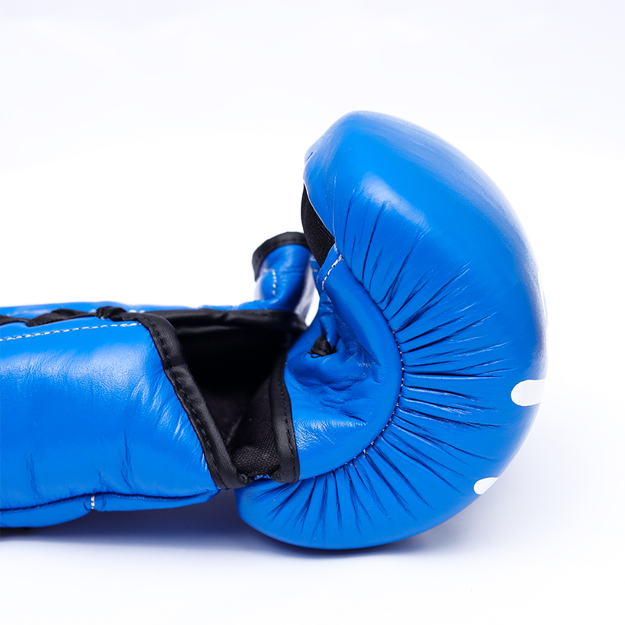 Yibuko lace-up mma glove blue lace-up MMA gloves – view 3