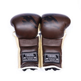 Yibuko lace-up mma glove coffee lace-up MMA gloves