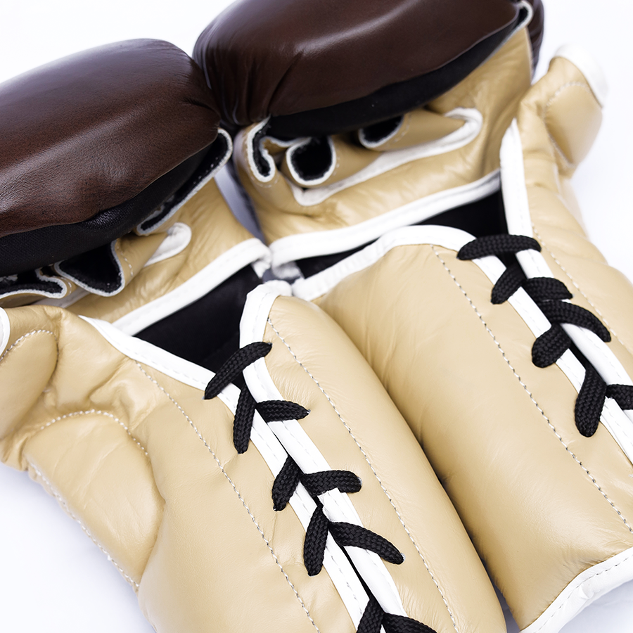 Yibuko lace-up mma glove coffee lace-up MMA gloves – view 4