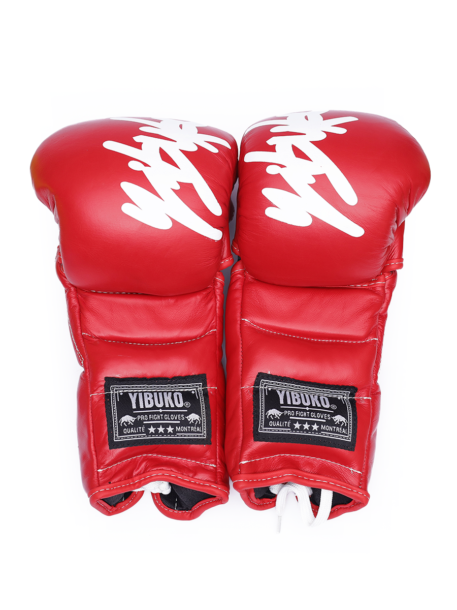 Yibuko Classic Red Lace-Up MMA Gloves