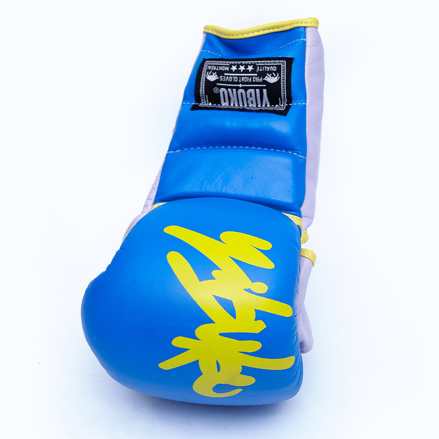 Yibuko lace-up mma glove cobalt lace-up MMA gloves – view 3