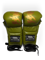 Yibuko lace-up mma glove gold olive lace-up MMA gloves