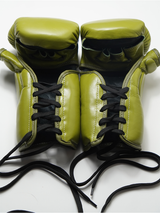 Yibuko lace-up mma glove gold olive lace-up MMA gloves – view 3