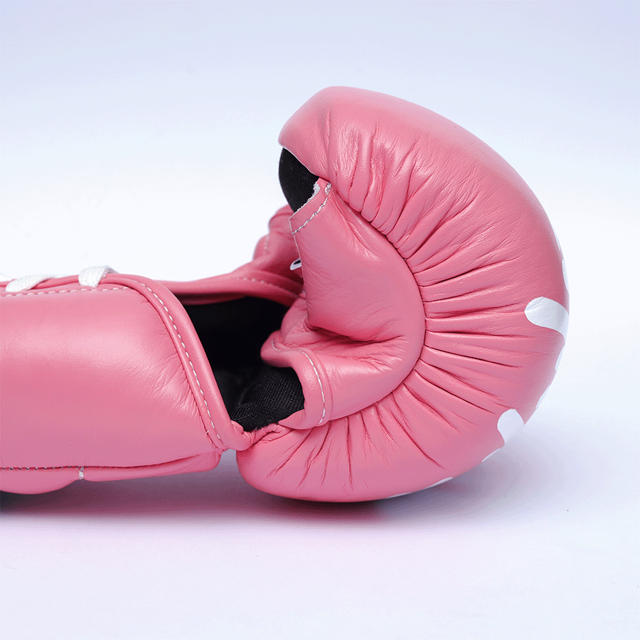 Yibuko lace-up mma glove pink lace-up MMA gloves – view 2