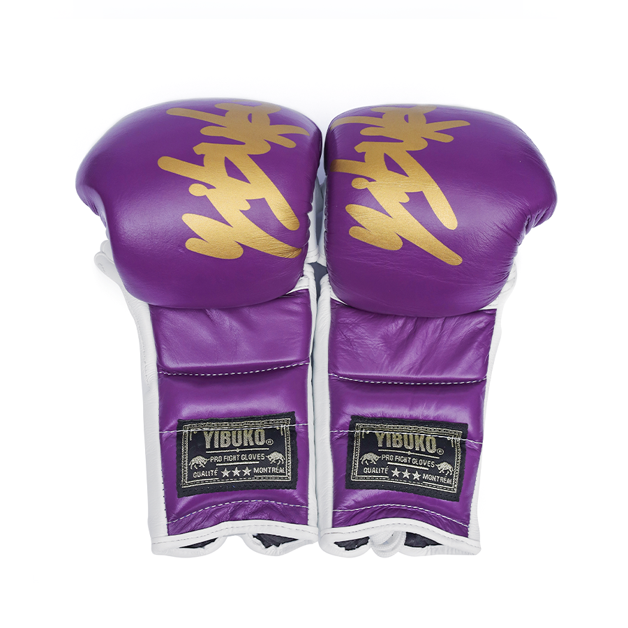 Yibuko Purple Lace-Up MMA Gloves