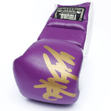 Yibuko lace-up mma glove purple lace-up MMA gloves – view 2