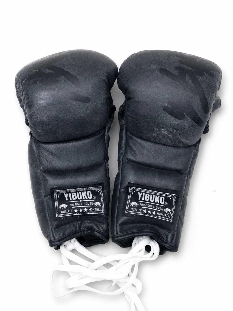 Yibuko lace-up mma glove vintage black lace-up MMA gloves