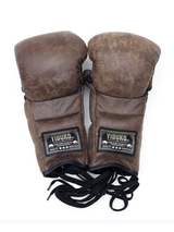 Yibuko lace-up mma glove vintage brown lace-up MMA gloves