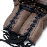 Yibuko lace-up mma glove vintage brown lace-up MMA gloves – view 4