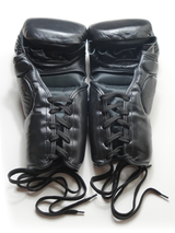 Yibuko lace-up mma glove black/white lace-up MMA gloves – view 3